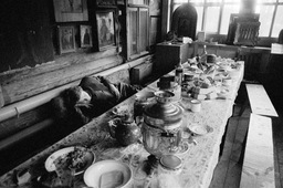 A young man slept early in the morning of Easter Sunday, Tver Region, 1997